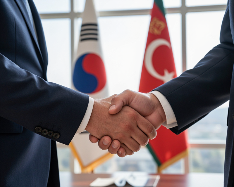 Diplomatic Handshake between South Korea and Turkmenistan