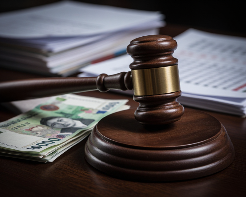 Courtroom Gavel and Documents