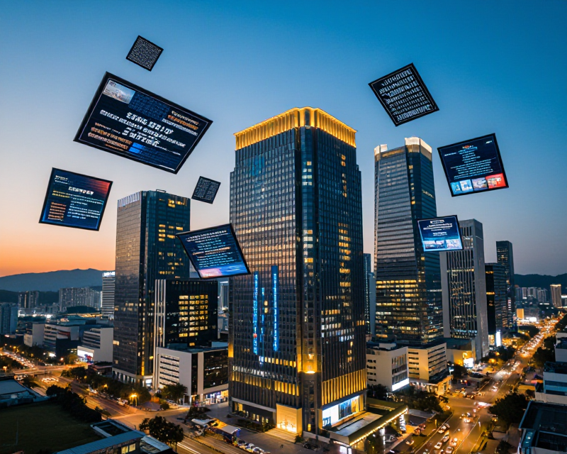 Digital News Cityscape